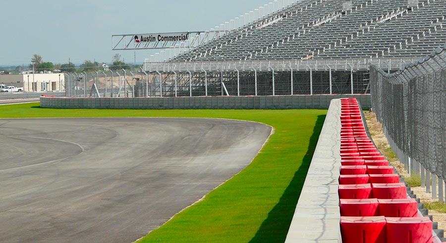 TECPRO barriers installed at the Austin circuit for top-level safety.