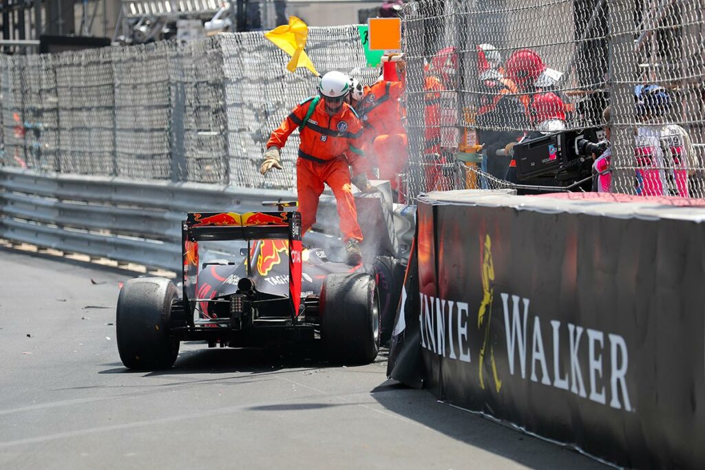 Crash during the Monaco F1 Grand Prix.