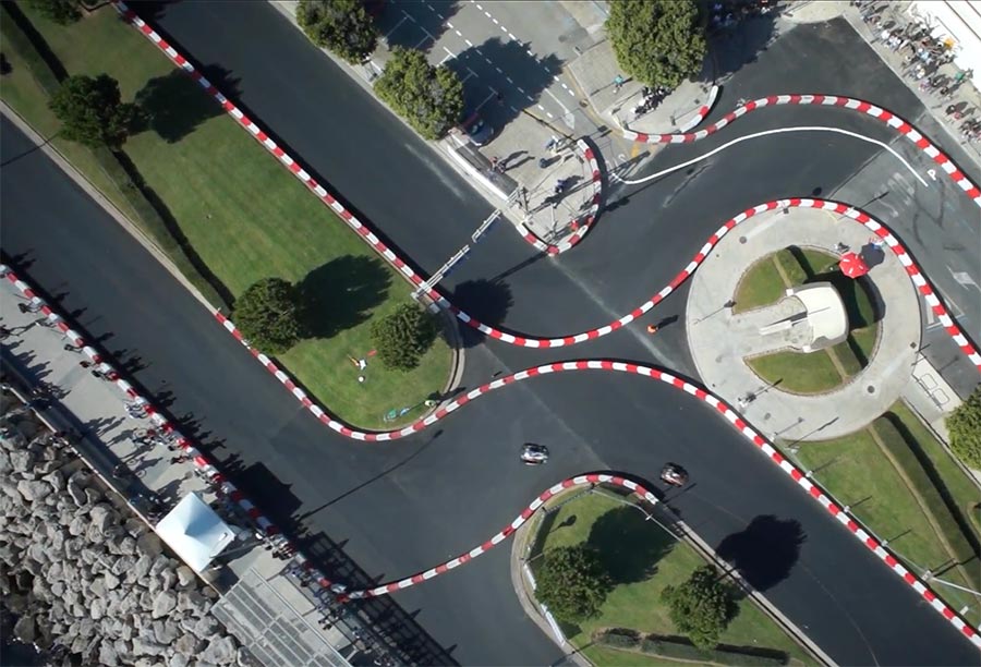 Karting track layout built using TECPRO Barriers blocks.